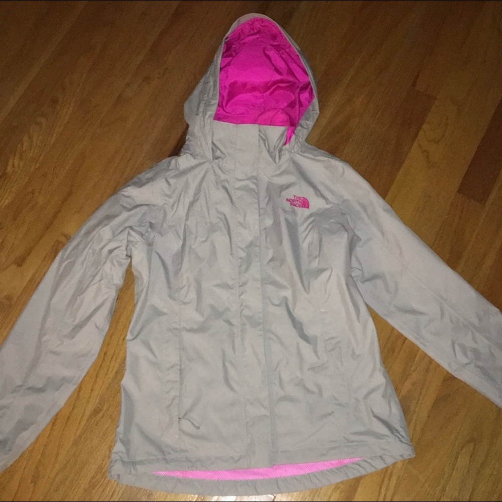 Medium North Face Rain Light Jacket Grey/Pink